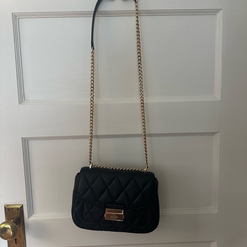 Kate Spade Quilted Black Shoulder Bag with Gold Chain - Picture 7 of 16